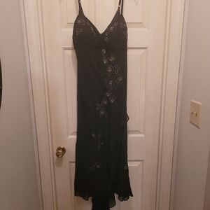 Elegant Black Floral Lined Dress